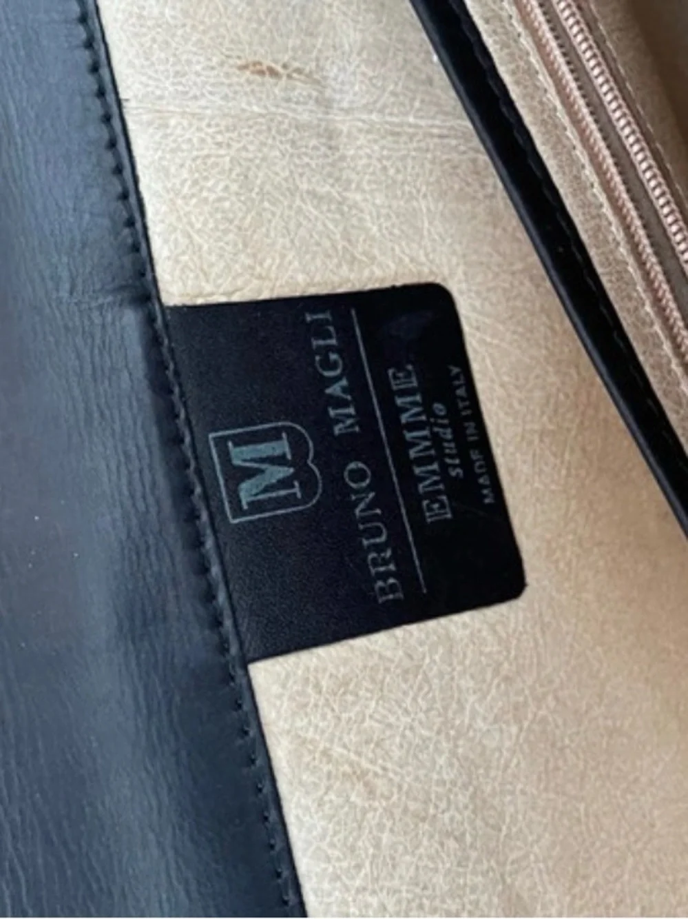 Bruno Magli Black Croc-Embossed Leather Laptop Briefcase